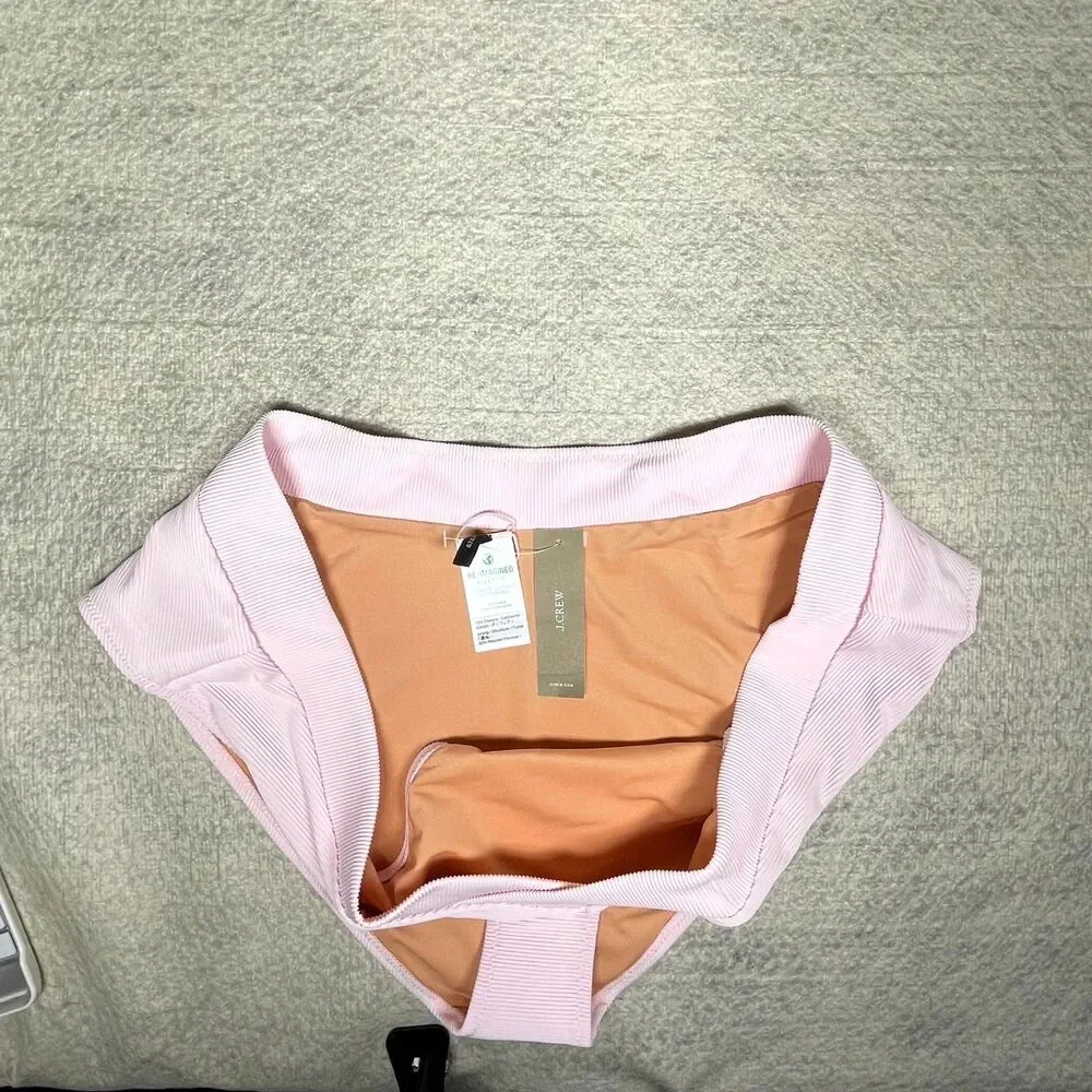 J.Crew‎ Ribbed cross-front cheeky bikini bottom - swimwear Size 2X BE812 PBL